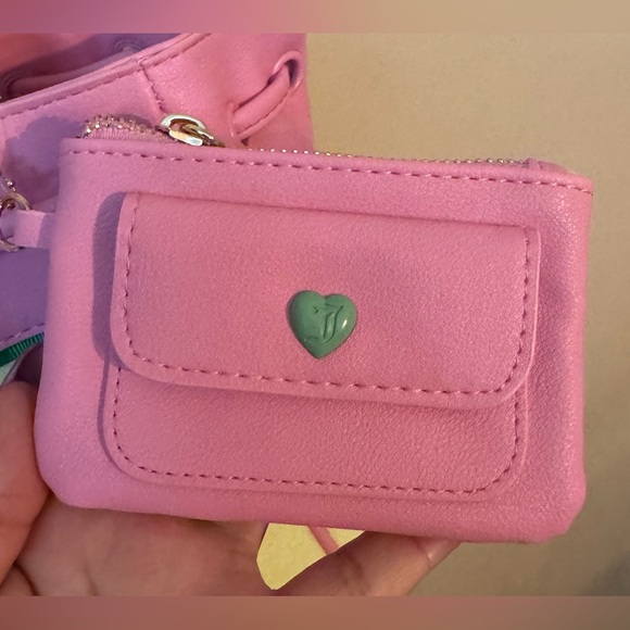 Juicy Couture Pink & Yellow Tote with Bow and Card Holder - Picture 4 of 11